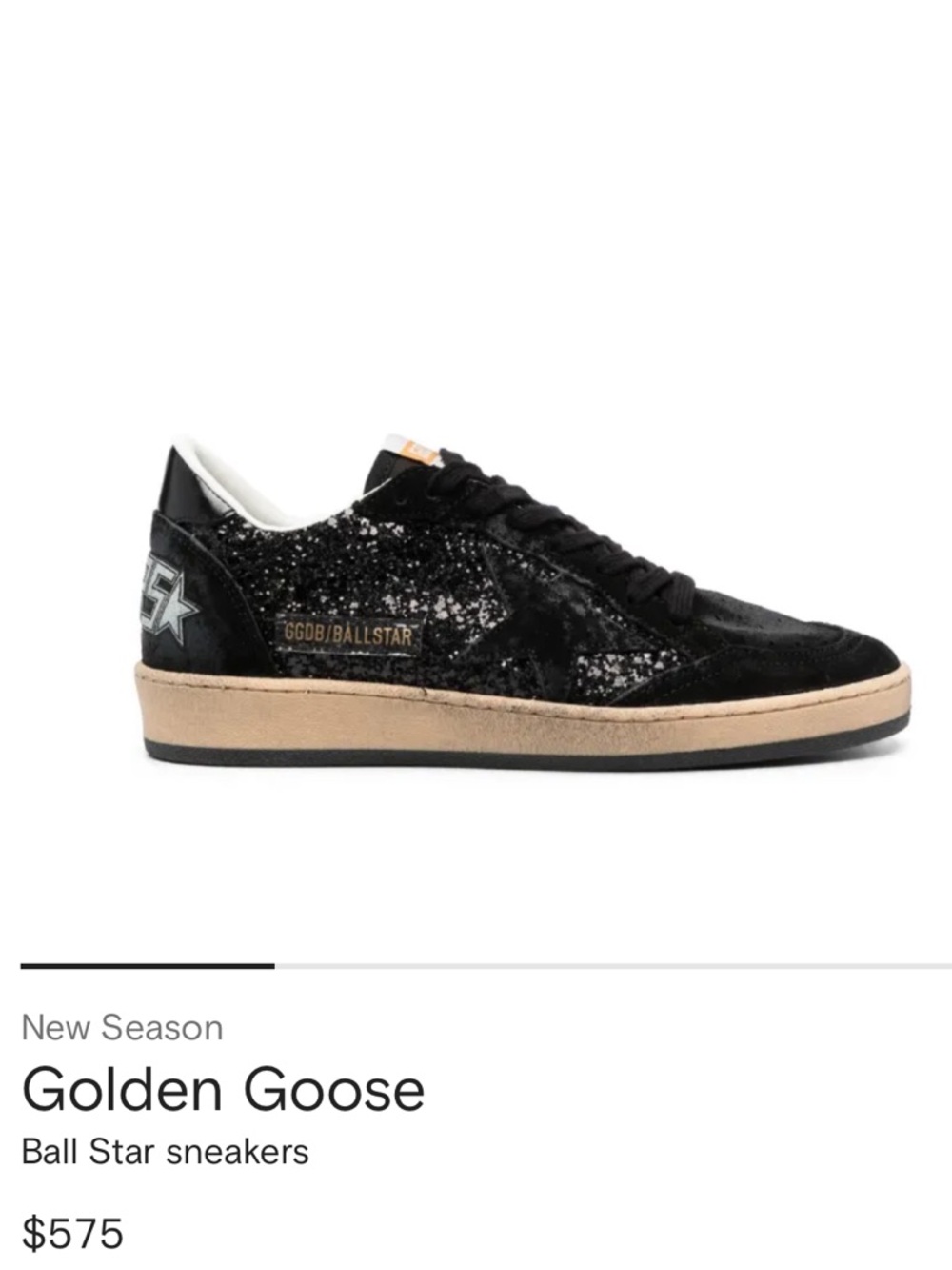 Golden Goose Black Suede Women's Sneakers with Glitter Accents